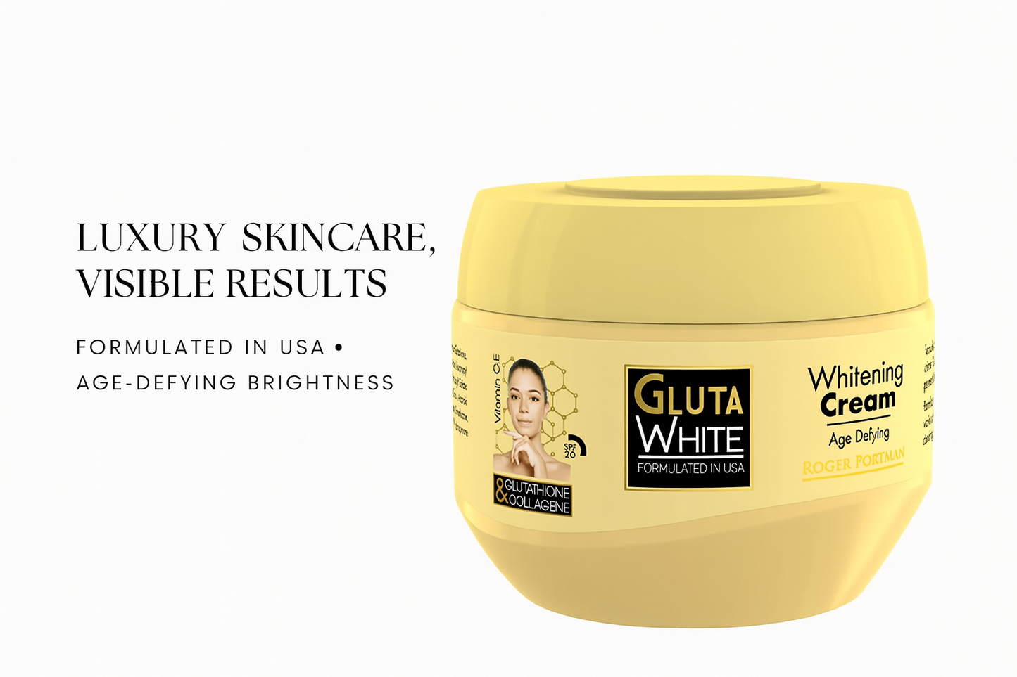 Gluta White Whitening Cream 275ml – Age-Defying Brightening Formula with Glutathione & Collagen