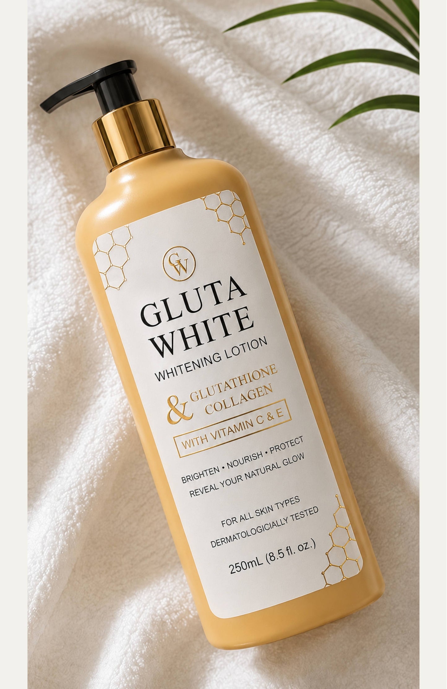 Gluta White Whitening Lotion 250ml | Glutathione & Collagen | Premium Packaging