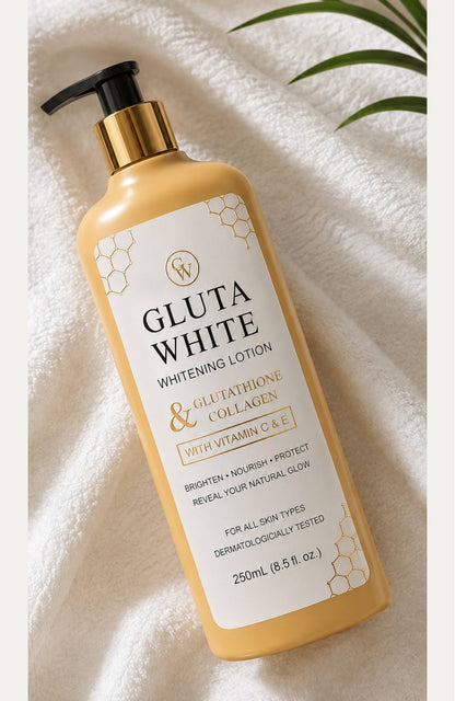 Gluta White Whitening Lotion 250ml | Glutathione & Collagen | Premium Packaging