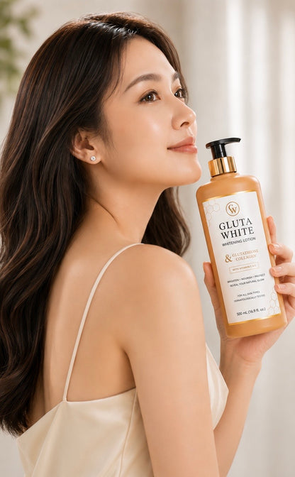Gluta White Whitening Body Lotion 500ml | Glutathione & Collagen | Premium Packaging