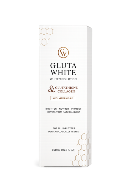 Gluta White Whitening Body Lotion 500ml | Glutathione & Collagen | Premium Packaging