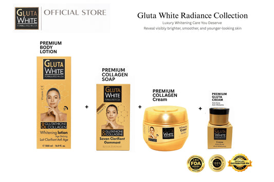 Gluta White(Whitening Lotion 500 ml + Soap + Whitening Cream 275ml  + Anti-Acne & Anti-Melasma Cream