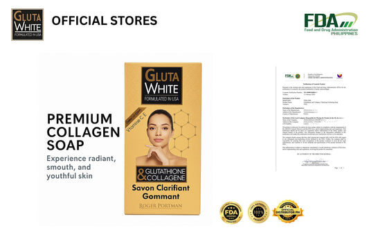 Gluta White Clarifying Exfoliating Soap – Glutathione & Collagen Brightening Formula | Formulated in USA