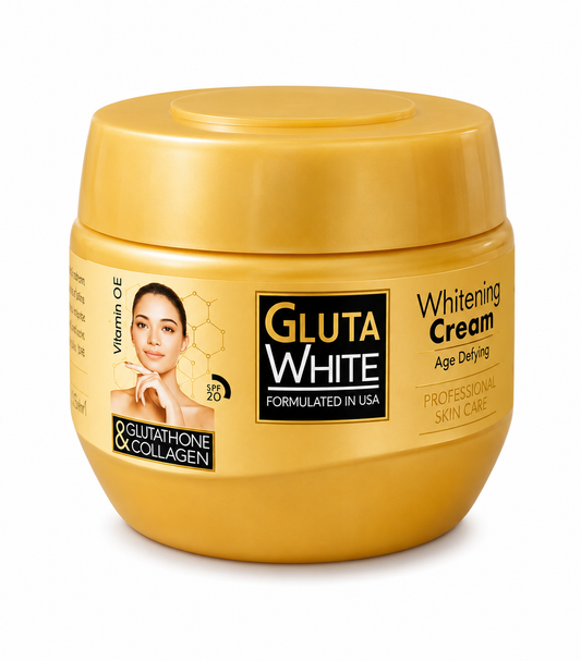 Gluta White Whitening Cream 250ml – Age-Defying Brightening Formula with Glutathione & Collagen