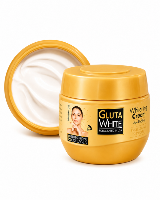 Gluta White Whitening Cream 250ml – Age-Defying Brightening Formula with Glutathione & Collagen