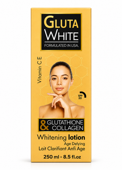 Gluta White Whitening Body Lotion 250ml – Glutathione & Collagen Brightening Care