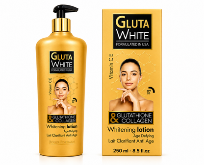 Gluta White Whitening Body Lotion 250ml – Glutathione & Collagen Brightening Care
